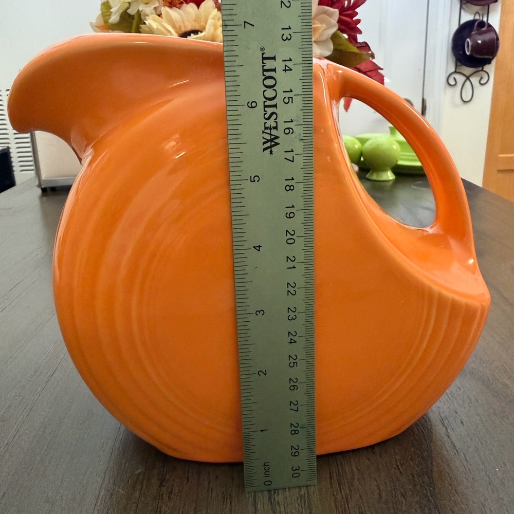 Fiesta Tangerine large disc pitcher - Picture 2 of 4